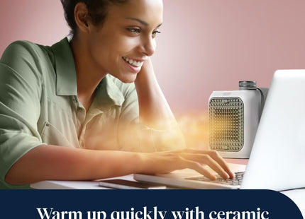 De'Longhi Capsule Desk HFX10B03.GR 350W Ceramic Fan Heater Green
