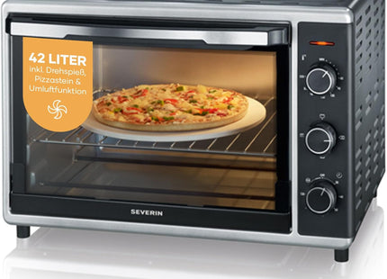 Severin 42L Electric Mini Oven 1800W with Grill, Convection, Rotisserie & Pizza Stone