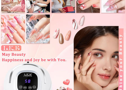 LKE UV Gel Nail Lamp 268W – 60 LED Professional Nail Dryer - Used