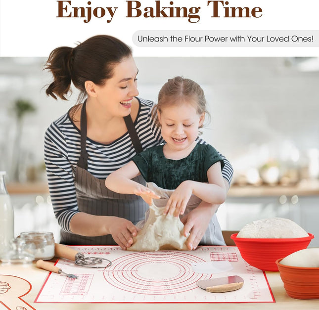 DOQAUS Banneton Bread Proofing Basket Set – 10-Piece Silicone Sourdough Kit