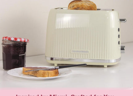 Hamilton Beach Miami 2 Slice Toaster 800W Wide Slots, Sand Beige - HB1420S