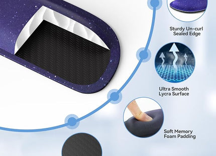 TECKNET Memory Foam Wrist Rest Set – Keyboard & Mouse Support Pad Starry Sky