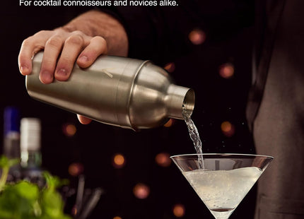 VonShef Manhattan Silver Cocktail Shaker Set – 5 Piece Stainless Steel Bar Kit
