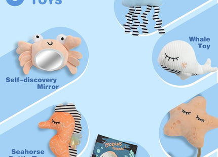 Suihuooo Baby Play Mat Ocean Shell Theme – Sensory Activity Gym for Infants