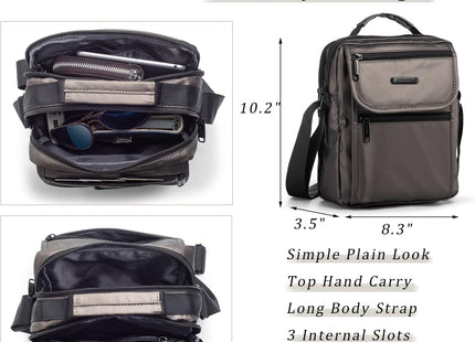 Men's Waterproof Crossbody Messenger Bag with Multiple Pockets – Khaki