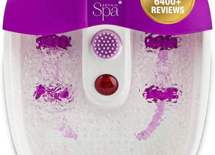 Sensio Spa Heated Foot Spa Massager with Bubbles, Red Light Therapy & Massage Rollers