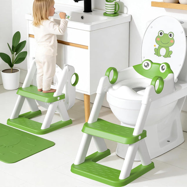 COOSEYA Frog Potty Training Seat with Step Stool - Used