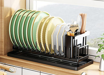 Compact Dish Drying Rack with Drainboard – Rustproof Kitchen Counter Dish Drainer