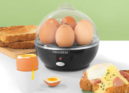 Progress Electric Egg Boiler EK2783P – 6 Egg Cooker, Poacher & Steamer