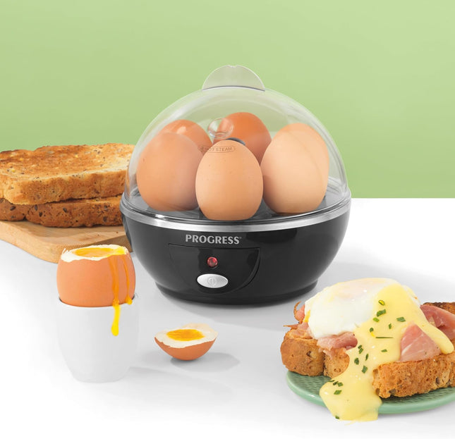 Progress Electric Egg Boiler EK2783P – 6 Egg Cooker, Poacher & Steamer