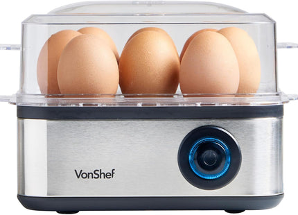 VonShef 3-in-1 Egg Boiler, Poacher & Omelette Maker – Stainless Steel 500W - Used