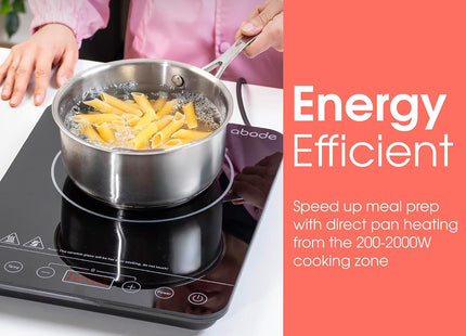 Abode AINDH1002 2000W Portable Induction Hob with Touch Control – Black