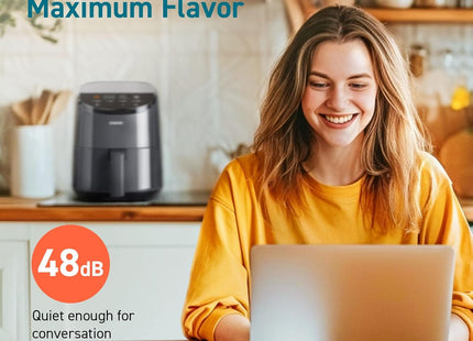 COSORI 2L Compact Smart Air Fryer 900W – Digital Touch Control, Matt Black