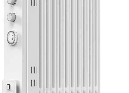 VonHaus 11 Fin Oil Filled Radiator with Timer – 2500W Electric Heater, White