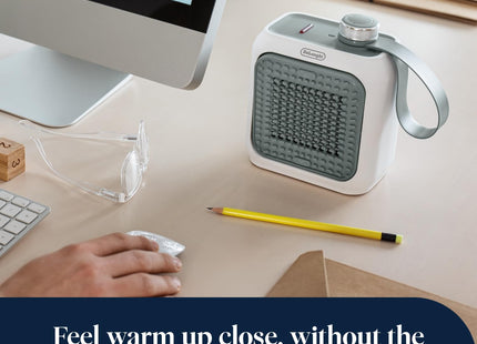 De'Longhi Capsule Desk HFX10B03.GR 350W Ceramic Fan Heater Green