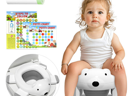 Portable Travel Potty – Folding Toddler Toilet with Potty Chart & Storage Bag