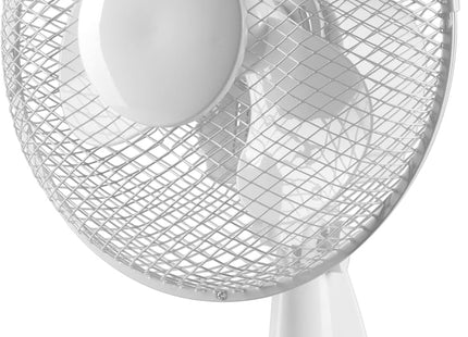 Daewoo 9 Inch Desk Fan with Oscillation & Adjustable Tilt 2 Speed Portable Table Fan White