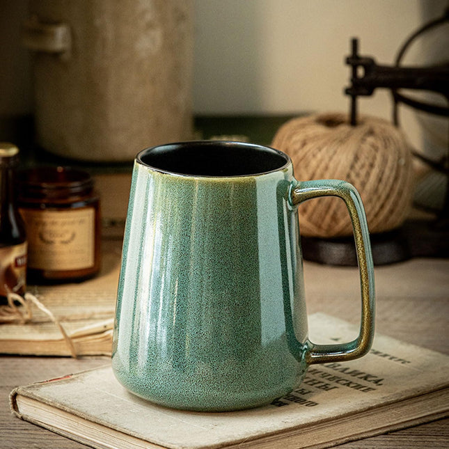 Cteahrow Large 24oz/700ml Ceramic Coffee Mug with Handle – Green