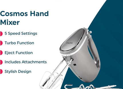 Salter Cosmos Hand Mixer 300W – 5 Speed Electric Whisk with Turbo