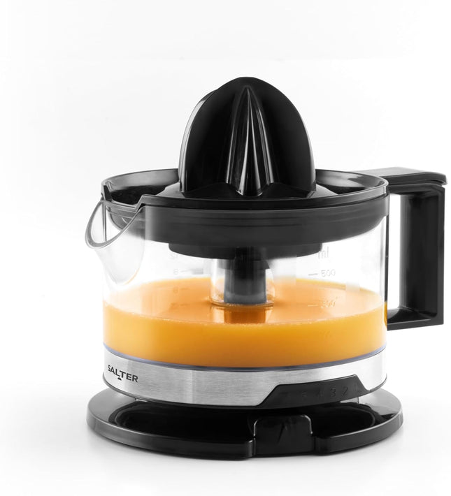 Salter Electric Citrus Juicer 40W 500ml with 2 Citrus Cones & Adjustable Pulp Control