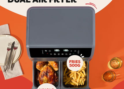 Instant Pot Vortex 8L Dual Basket Air Fryer 1850W 8-in-1 – Truffle Grey