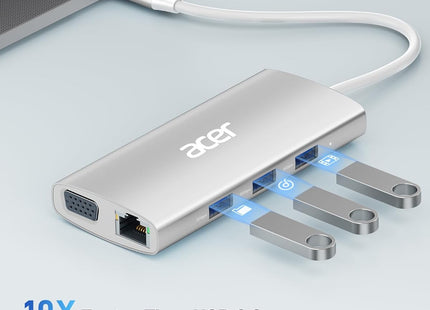 Acer 9-in-1 USB C Hub with 4K HDMI, Ethernet & 100W PD Charging