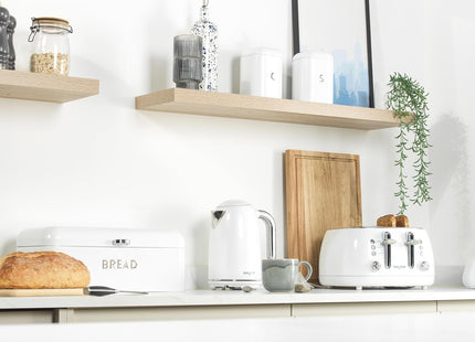 Salter Boston 4-Piece Countertop Set – Bread Bin & Canisters, Ice White