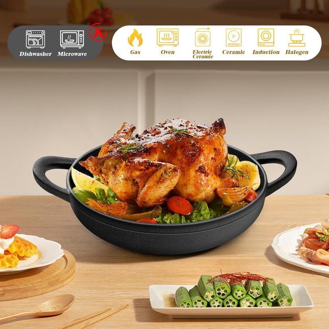 NZQXJXZ Cast Iron Dutch Oven 5QT – Non-Stick Pot with Lid & Bread Baking Set