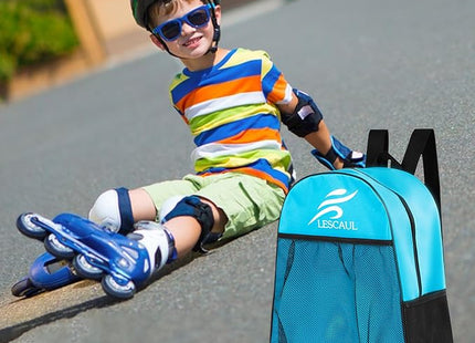 PORUPAEL Roller Skate Backpack – Ice Skate & Ski Boot Storage Bag with Adjustable Straps