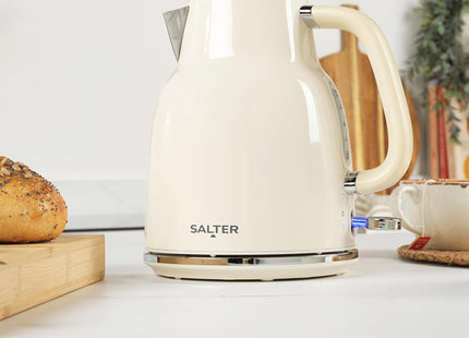 Salter Retro Cream Electric Kettle – 1.7L Rapid Boil 3kW, Vintage Design