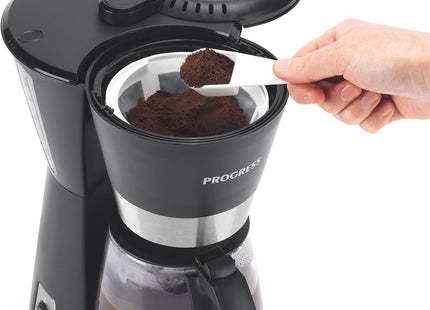 PROGRESS Filter Coffee Machine – 1.5L Coffee Maker, 1080W, Black