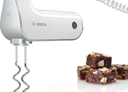Bosch MFQ4850 Styline 575W Hand Mixer – 5 Speeds, FineCreamer Beaters, White/Silver