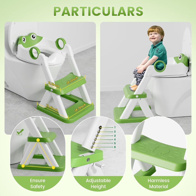 COOSEYA Frog Potty Training Seat with Step Stool - Used