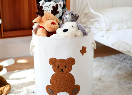 INough XL Laundry Basket 58L Bear Design – Foldable Clothes Hamper Storage