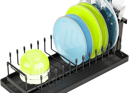 Compact Dish Drying Rack with Drainboard – Rustproof Kitchen Counter Dish Drainer