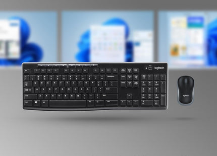 Logitech MK270 Wireless Keyboard and Mouse Combo – UK QWERTY Full Size Set