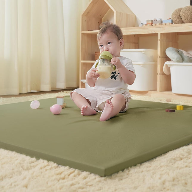 Joypony Waterproof Baby Play Mat – 120 x 120cm Thick Foam Floor Mat, Retro Green