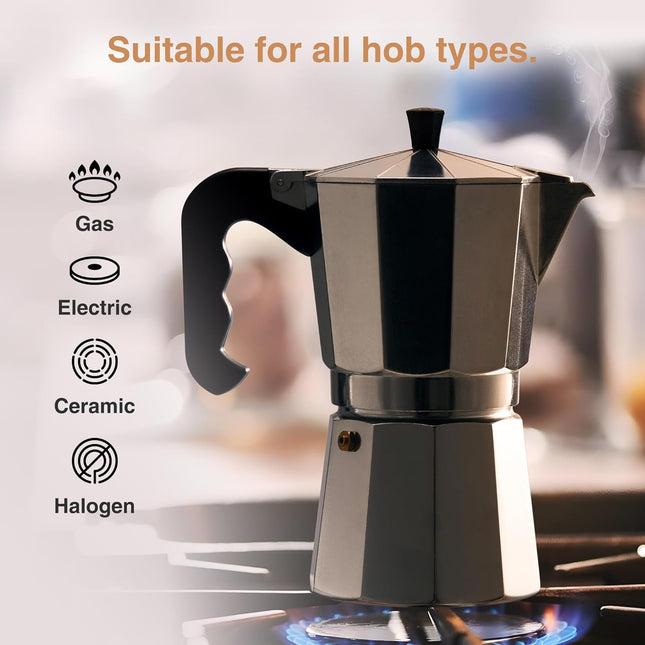 VonShef Stovetop Coffee Maker – Italian Espresso Moka Pot