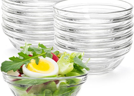 Lawei 12 Pack Mini Glass Bowls 145ml – Stackable Dessert & Prep Bowls 9cm
