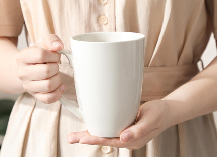 MALACASA REG Porcelain Coffee Mugs Set of 6 – 18oz Ivory White Ceramic Cups