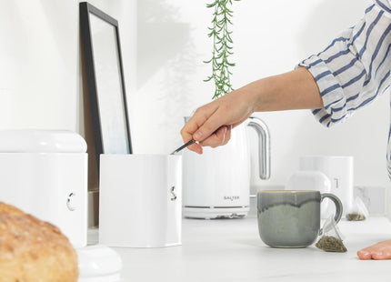 Salter Boston 4-Piece Countertop Set – Bread Bin & Canisters, Ice White
