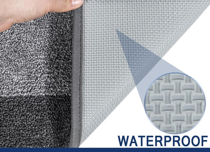 FCSDETAIL Dirt Trapper Indoor Door Mat 80 x 120cm, Non-Slip Washable Rug - Grey