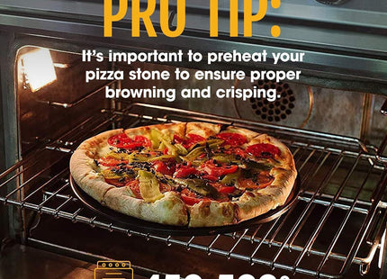 Heritage 38cm Ceramic Pizza Stone for Oven & Grill – Non-Stick Baking Stone