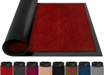 BLADO Heavy Duty Dirt Trapper Door Mat 60 x 120cm, Washable Floor Mat - Red