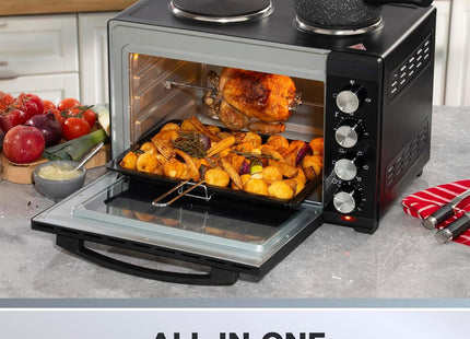 Daewoo 42L Mini Countertop Electric Cooker Oven & Grill with Hot Plates