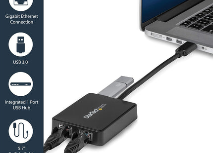 StarTech USB32000SPT USB 3.0 Dual Port Gigabit Ethernet LAN Adapter