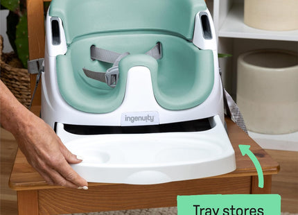 Ingenuity Baby Base 2-in-1 Booster Seat Mist – Feeding & Dining Seat with Tray