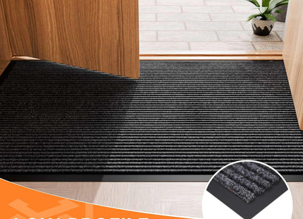 HOMEK Heavy Duty Front Door Mat 80 x 120cm – Non-Slip Indoor & Outdoor Mat Grey