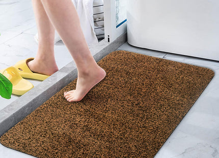 Mibao Indoor & Outdoor Heavy Duty Door Mat 60 x 120cm – Non-Slip Rug, Brown & Black