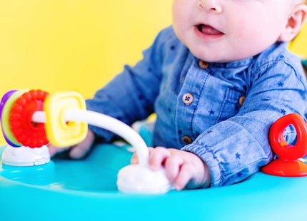 Bright Starts Giggling Safari Baby Walker – 3 Adjustable Heights, Safety Brakes & Easy-Fold Frame, 6 Months+